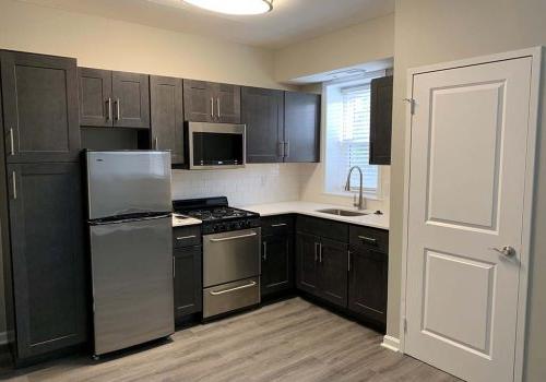 A kitchen at Crossings at Stanbridge apartments for rent in Lansdale, PA