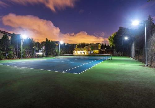 夜间网球场外